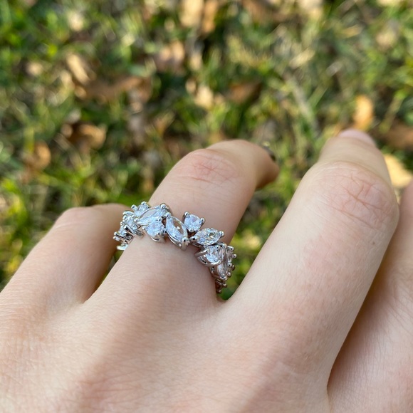 Gorgeous 925 Silver Wedding Ring White Sapphire - Picture 4 of 7